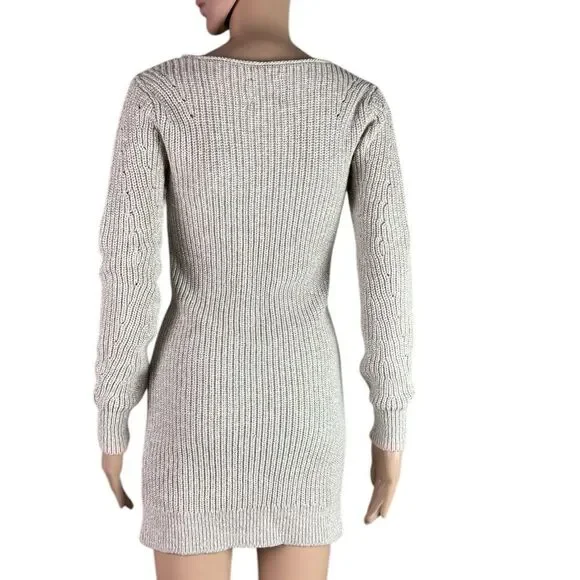 Abercrombie & Fitch Taupe Beige Ribbed Sweater Dresss - Picture 2 of 7